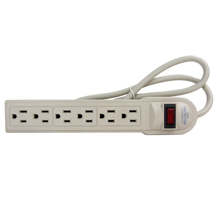 Power Strip with Surge Protection, 270 Joules, 6-Outlets, 3-Foot