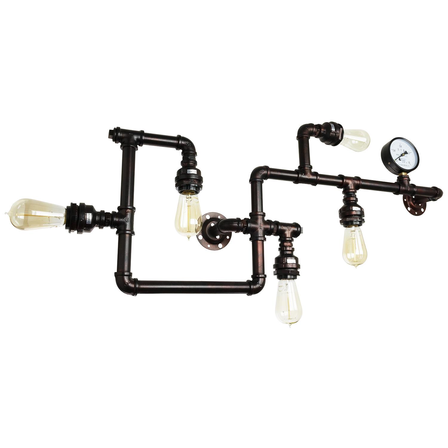 Sunlite 5 Lamp Piping System Wall Sconce Light Fixture 07076-SU