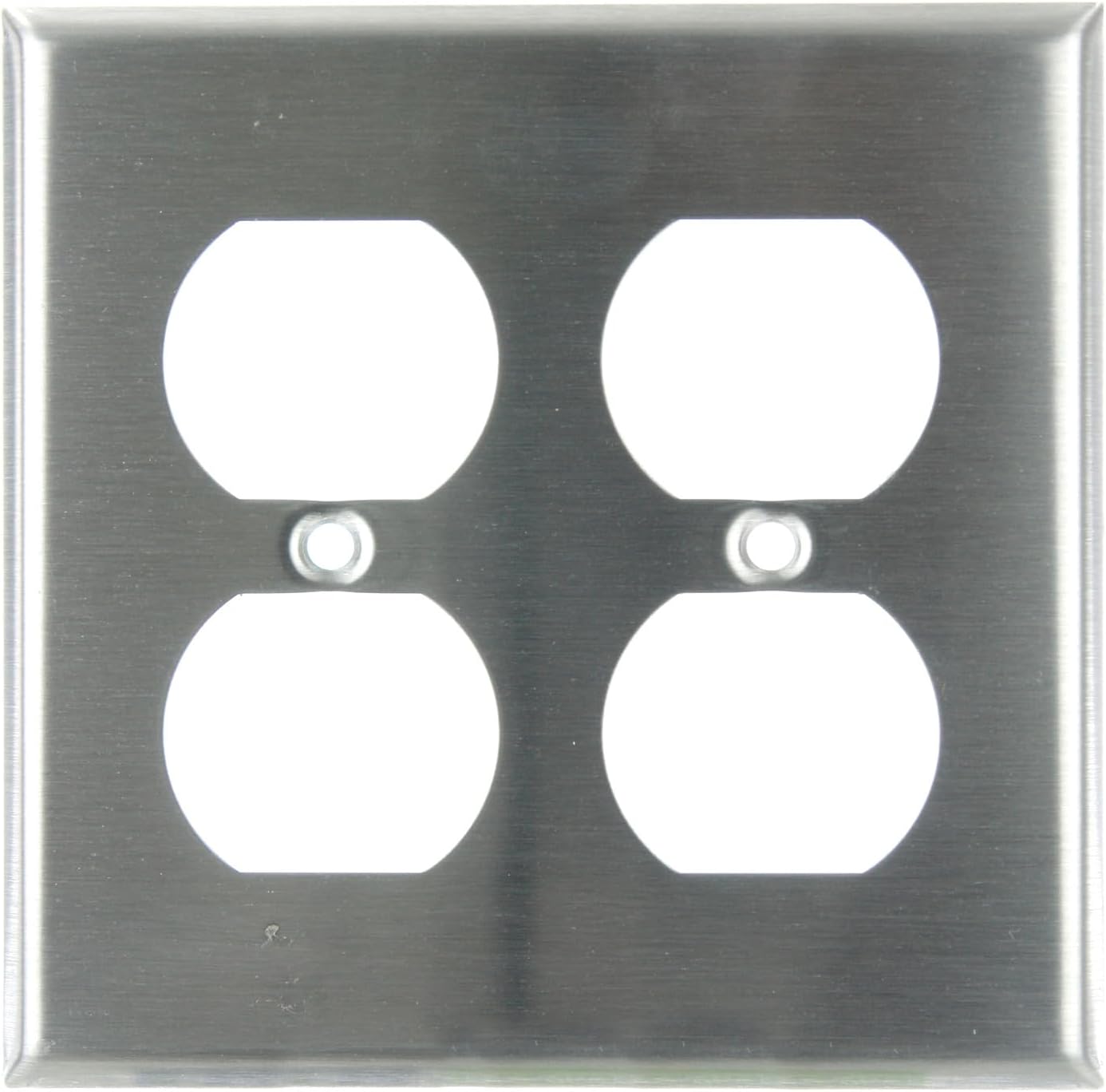 2 Gang Duplex Receptacle Plate, Stainless Steel , UL Approved