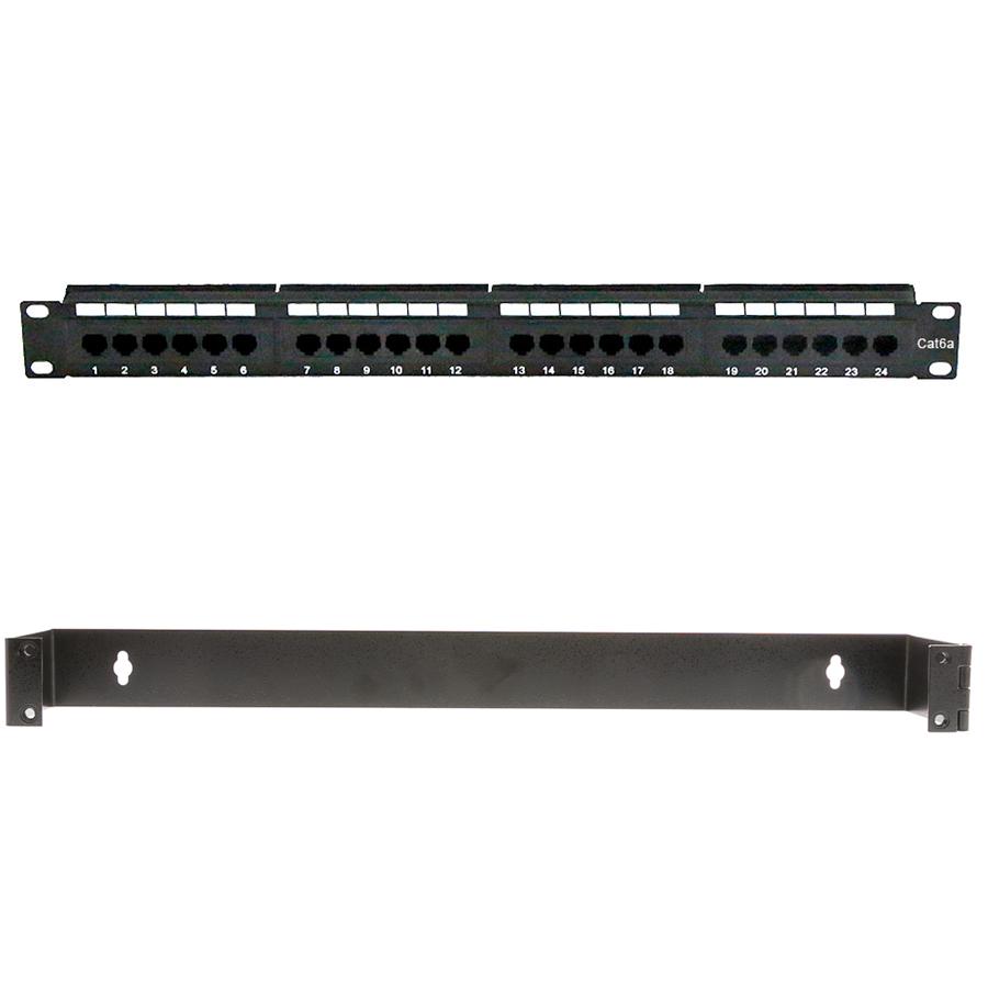 24 port Cat6a Patch Panel, 110 Type, 568A & 568B with 1U Bracket 24 port Cat6a Patch Panel, 110 Type, 568A & 568B with 1U Bracket