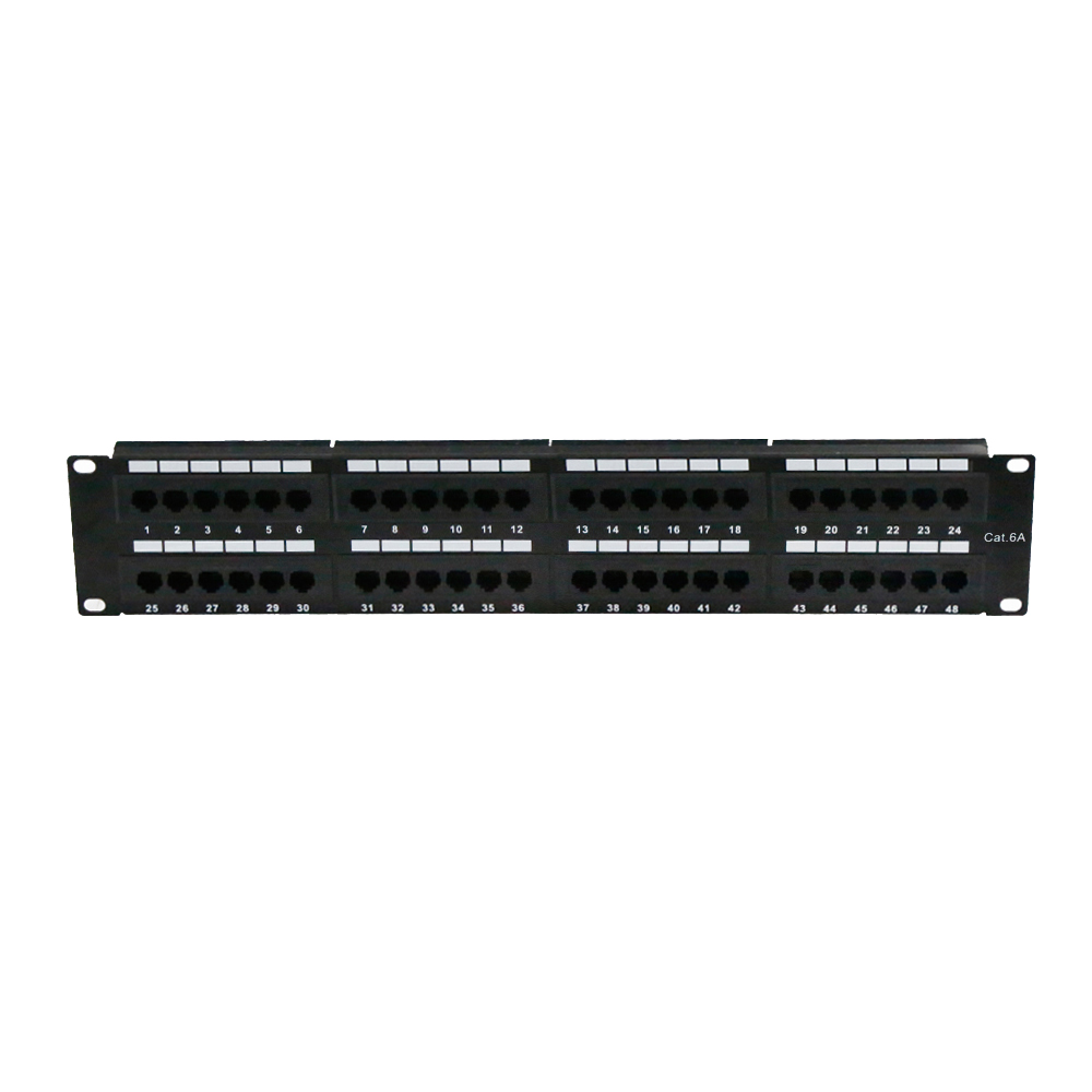 48 port Cat6a Patch Panel, 110 Type, 568A & 568B Compatible