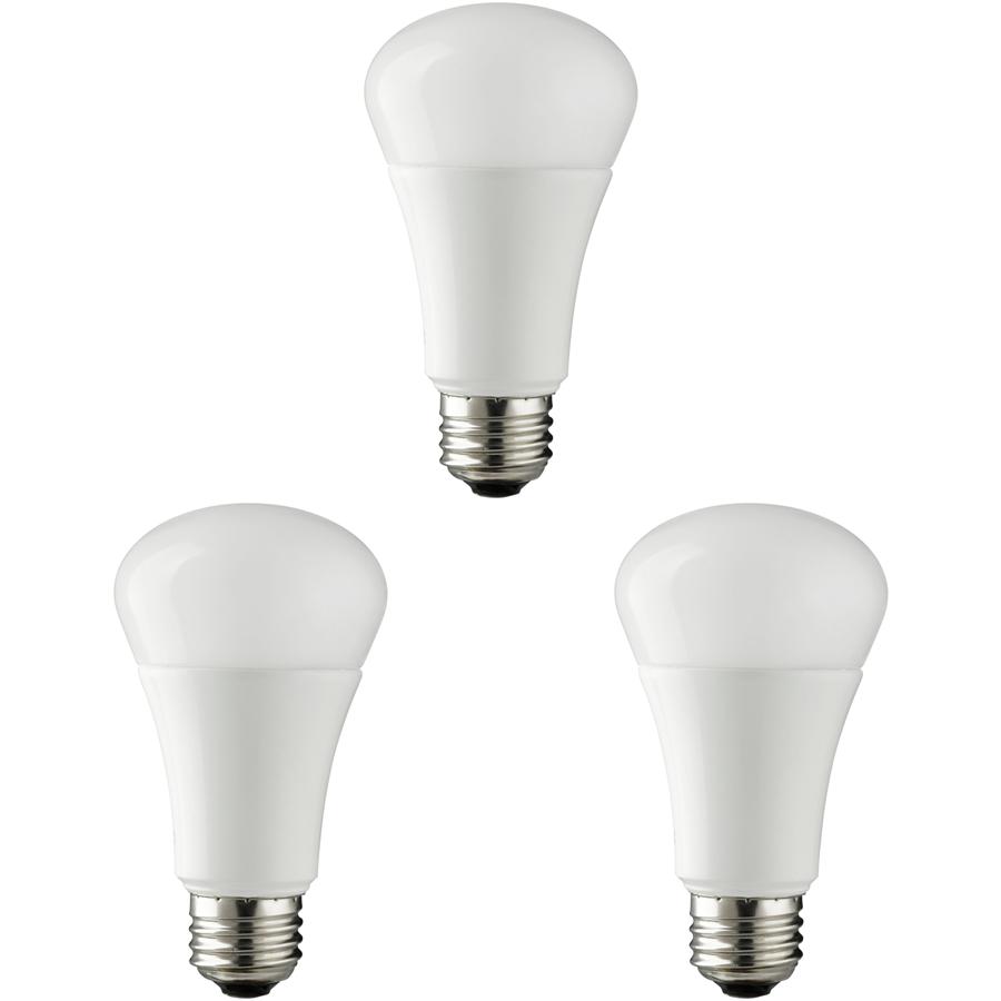 Pack of 3 LED A19 Flat Top Light Bulb 12 Watts (75W Equiv) 50K