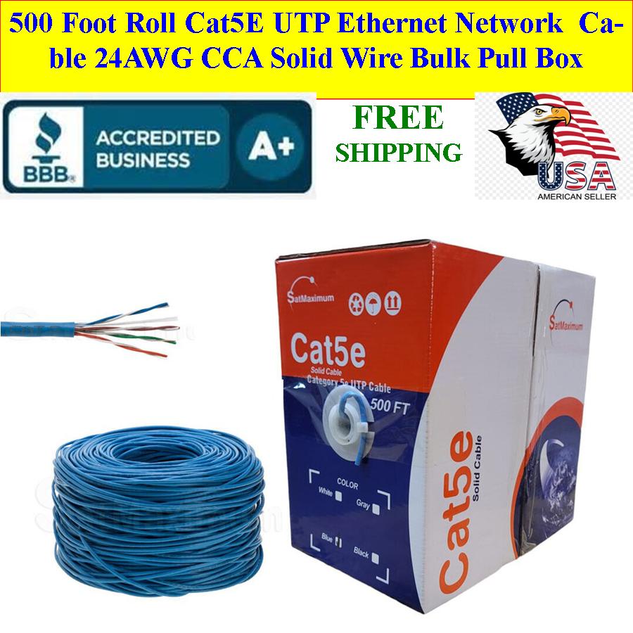 CAT5e UTP 500ft Network Ethernet Cable 24AWG Blue