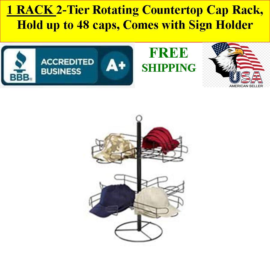 Countertop Cap Rack 2 Tier Rotating Hold up to 48 caps