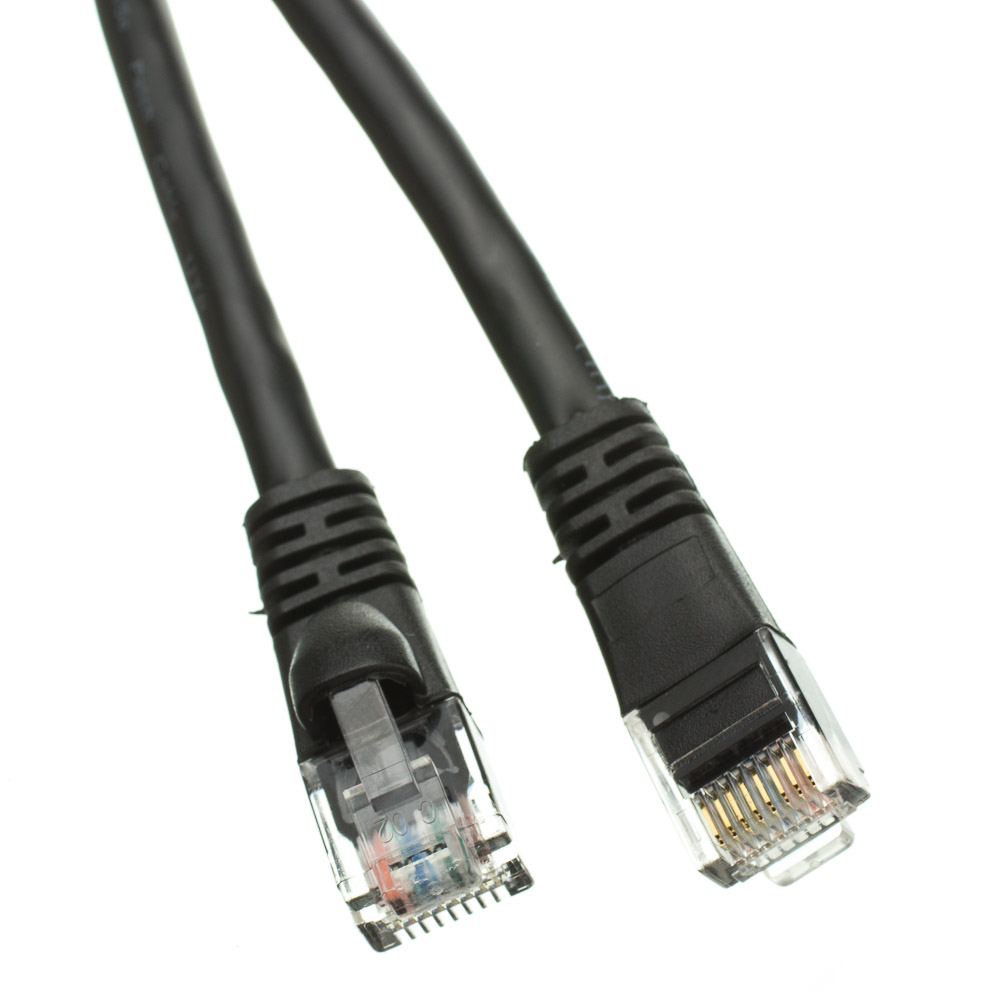 1ft Cat6a Black Ethernet Network Patch Cable, 10 Gb, Molded Boot