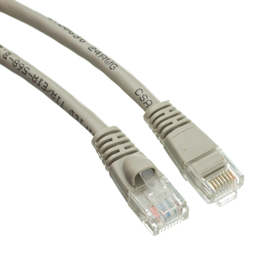 7ft Cat6a Gray Ethernet Network Patch Cable, 10 Gb, Molded Boot