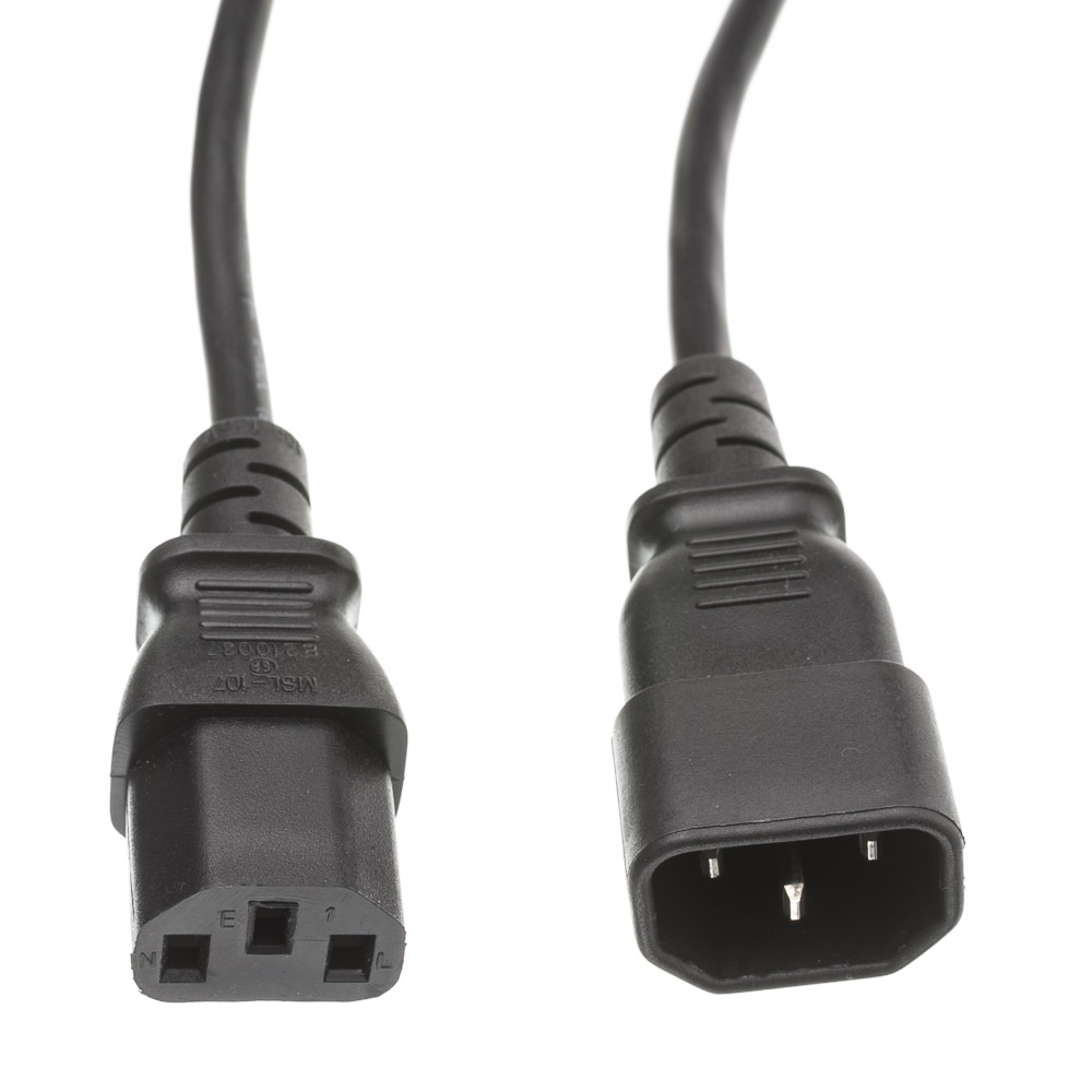 Computer and Monitor Power Extension Cord, C13 to C14, 10A, 3ft