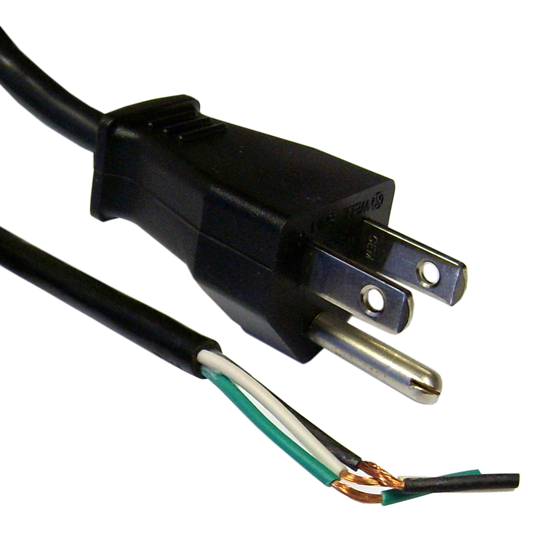 NEMA 5-15P to Standard ROJ Power Cord, SVT, 10A, 6 foot