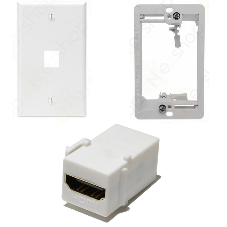 Ethernet Wall Plate, HDMI Coupler, Jack Combo, Drywall Plate
