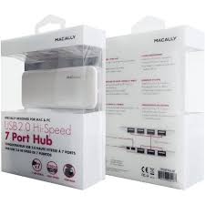 Macally 7-Port AC Powered Hi-Speed USB 2.0 Hub (White)