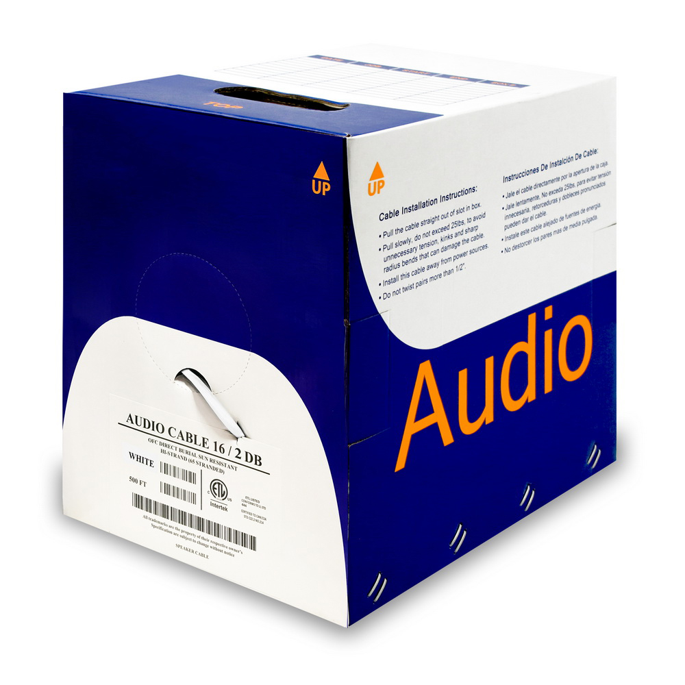 Outdoor Speaker Cable, 500ft Pullbox Copper 16/2 Black Outdoor Speaker Cable, 500ft Pullbox Copper 16/2 Black