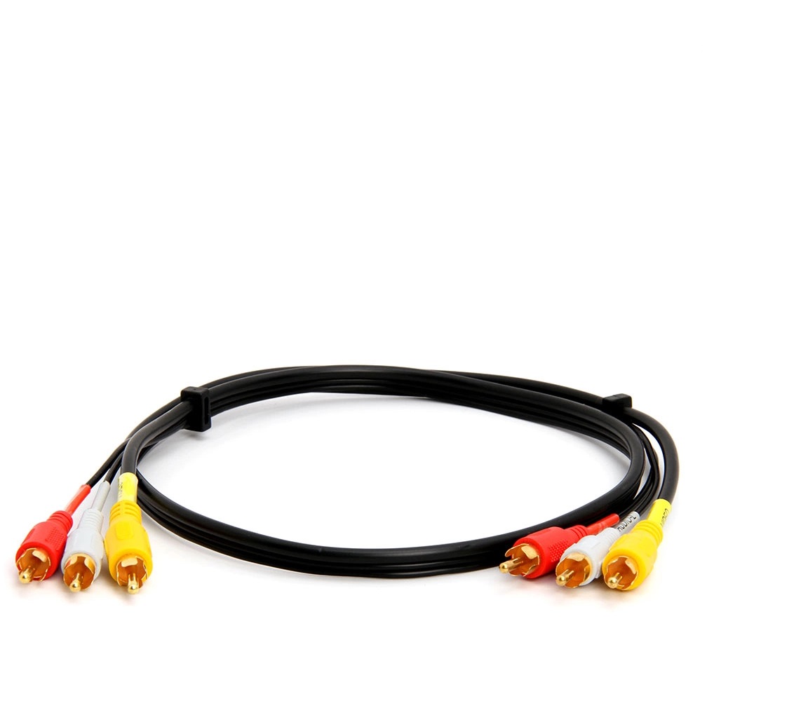 3-Male RCA Composite Video Audio AV Cable Gold Plated - 12 FT 3-Male RCA Composite Video Audio AV Cable Gold Plated - 12 FT