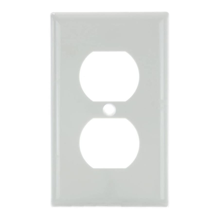 1 Gang Duplex Receptacle Wall Plate, Outlet Cover, White