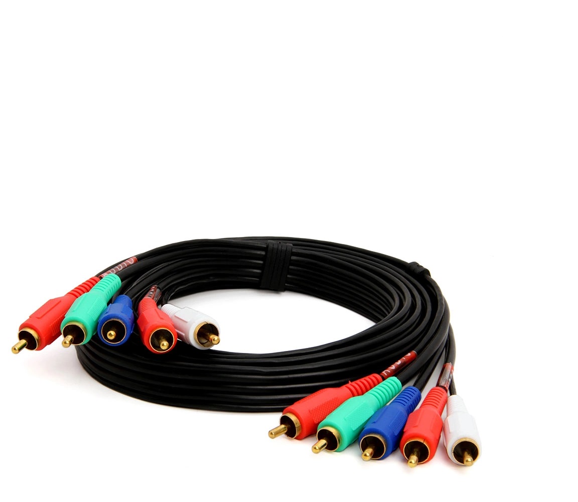 5RCA Male RGB Component Audio Video Cable Gold Plated 25 FT