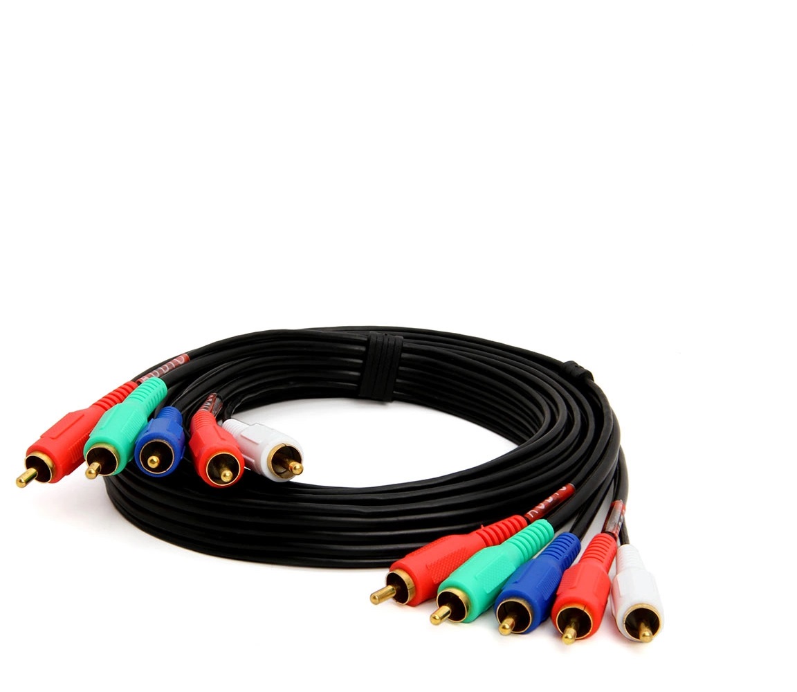 5RCA Male RGB Component Audio Video Cable Gold Plated 6 FT 5RCA Male RGB Component Audio Video Cable Gold Plated 6 FT