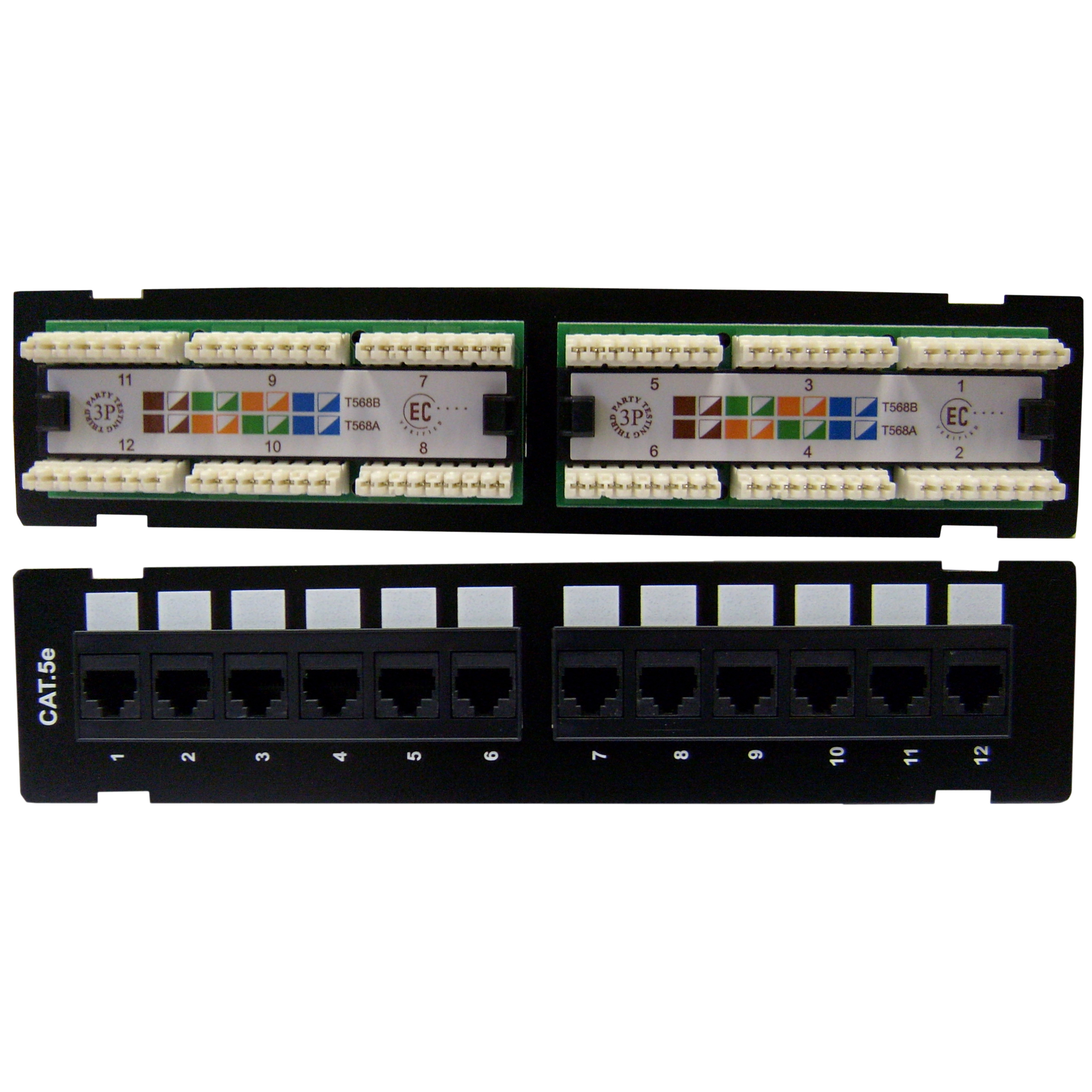 Wall Mount, 12 port Cat5e Patch Panel, 110 Type, 10 inch Wall Mount, 12 port Cat5e Patch Panel, 110 Type, 10 inch