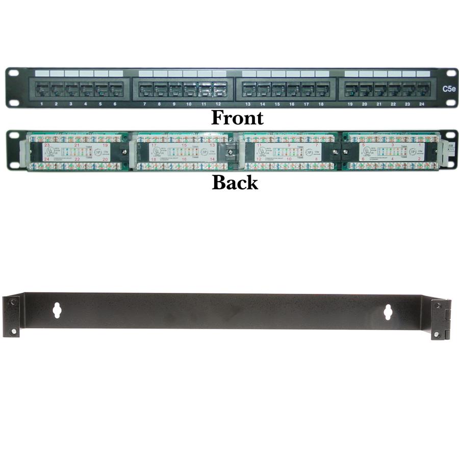 1U Rackmount 24 port Cat5e Patch Panel, Horizontal and Bracket 1U Rackmount 24 port Cat5e Patch Panel, Horizontal and Bracket