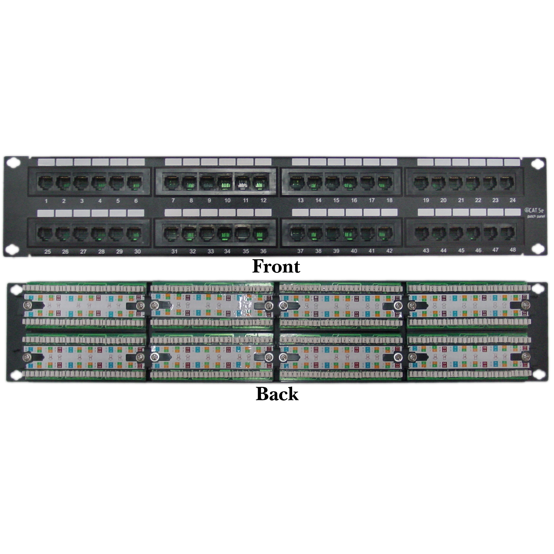 2U Rackmount 48 port Cat5e Patch Panel, Horizontal 2U Rackmount 48 port Cat5e Patch Panel, Horizontal