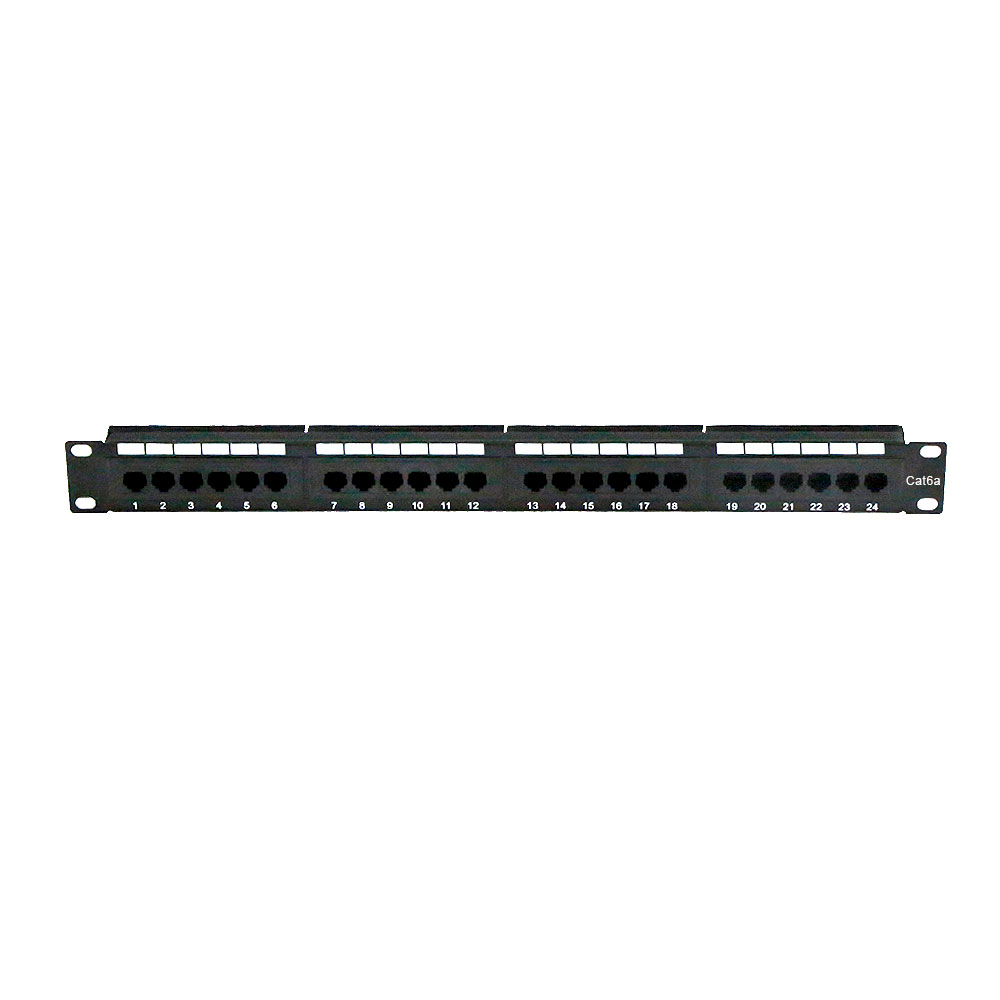 24 port Cat6a Patch Panel, 110 Type, 568A & 568B Compatible 24 port Cat6a Patch Panel, 110 Type, 568A & 568B Compatible