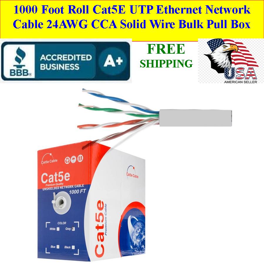 CAT5e UTP 1000ft Network Ethernet Cable 24AWG Gray CAT5e UTP 1000ft Network Ethernet Cable 24AWG Gray