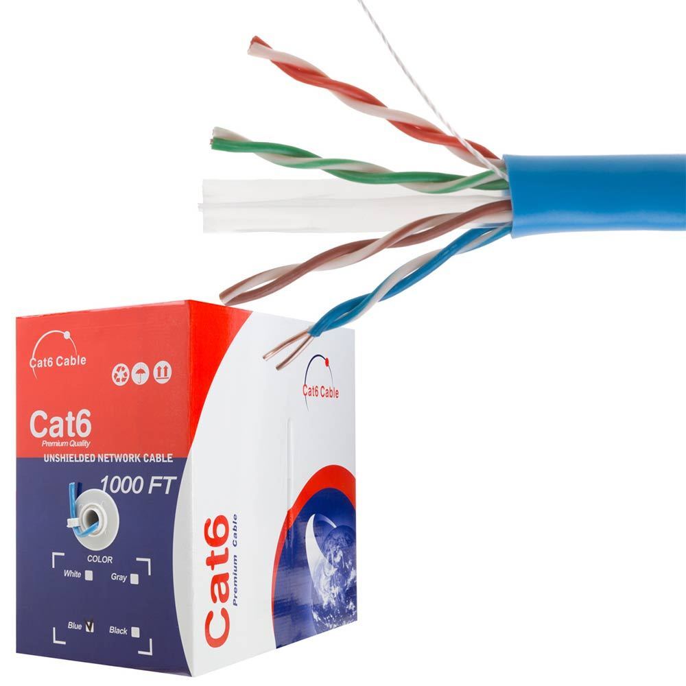 CAT6 UTP 1000ft Ethernet Network Cable 23AWG CCA Solid Wire BLUE CAT6 UTP 1000ft Ethernet Network Cable 23AWG CCA Solid Wire BLUE