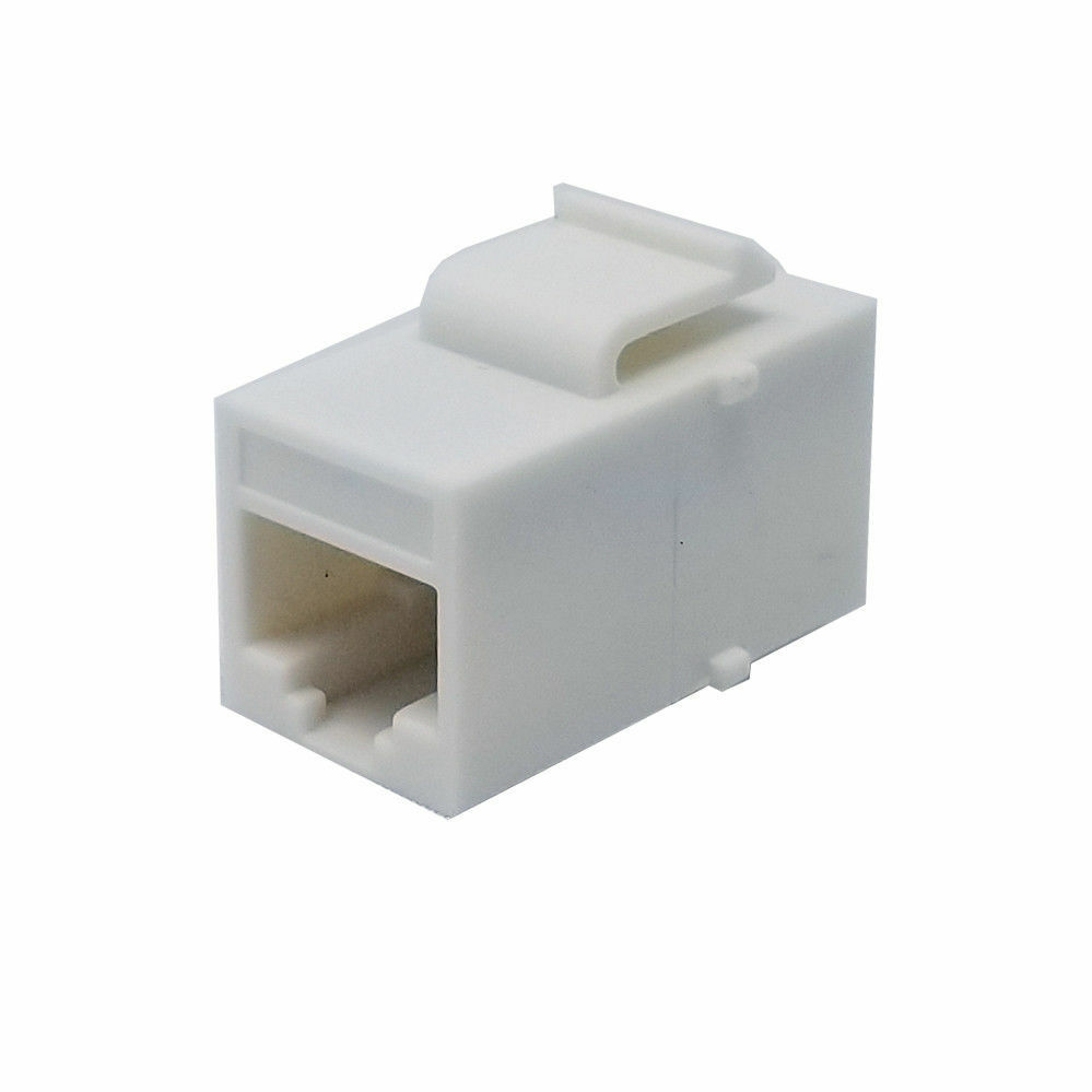 CAT6 5e Coupler Keystone RJ45 Female Snap-In Jack Insert White CAT6 5e Coupler Keystone RJ45 Female Snap-In Jack Insert White