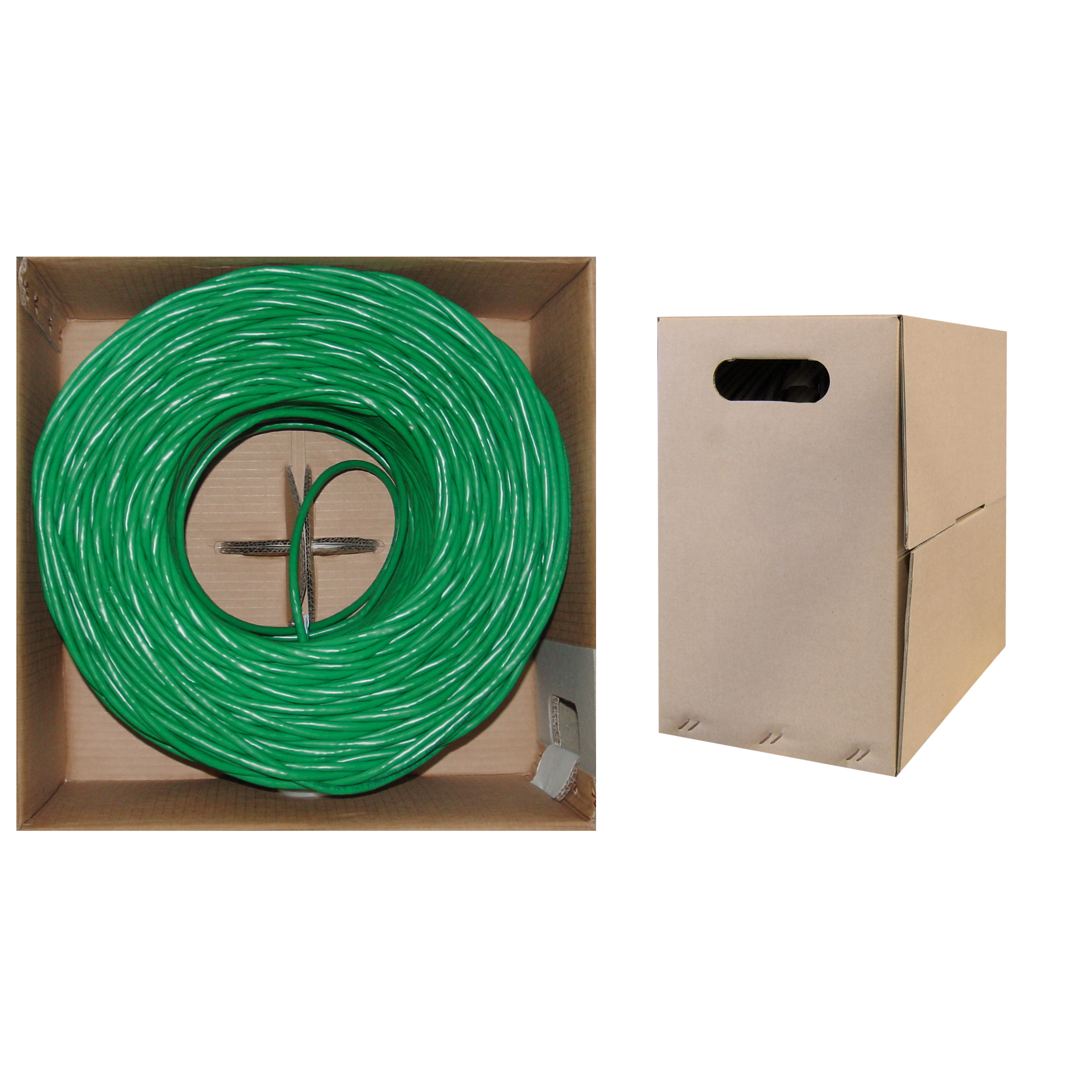 Cat5e Network Cable, CMR, Stranded Copper, Green, 1000 Ft Cat5e Network Cable, CMR, Stranded Copper, Green, 1000 Ft