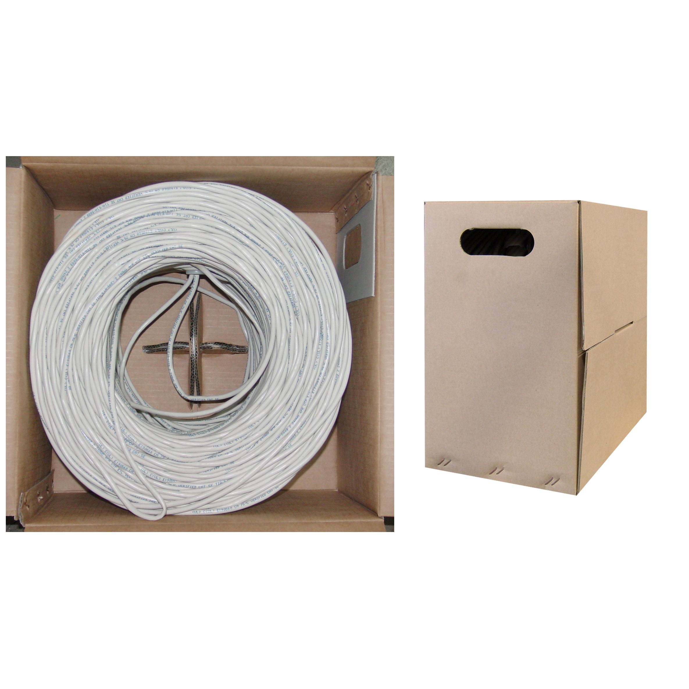 Cat5e Network Cable, CMR, Stranded Copper, White, 1000 Ft Cat5e Network Cable, CMR, Stranded Copper, White, 1000 Ft