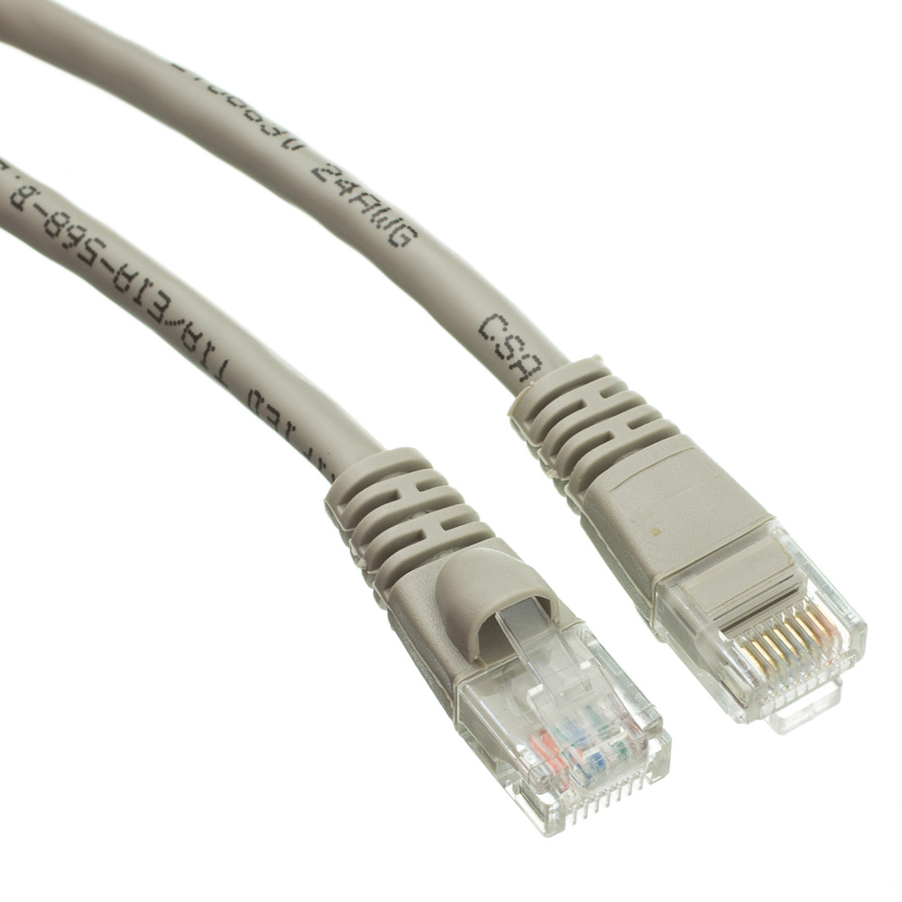 4 Foot Cat6 Gray Ethernet RJ45 Network Patch Cable Snagless 4 Foot Cat6 Gray Ethernet RJ45 Network Patch Cable Snagless