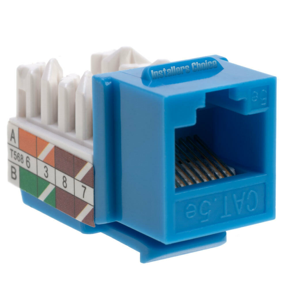 Keystone Jack Cat5e Network Ethernet 110 Punchdown Blue Keystone Jack Cat5e Network Ethernet 110 Punchdown Blue