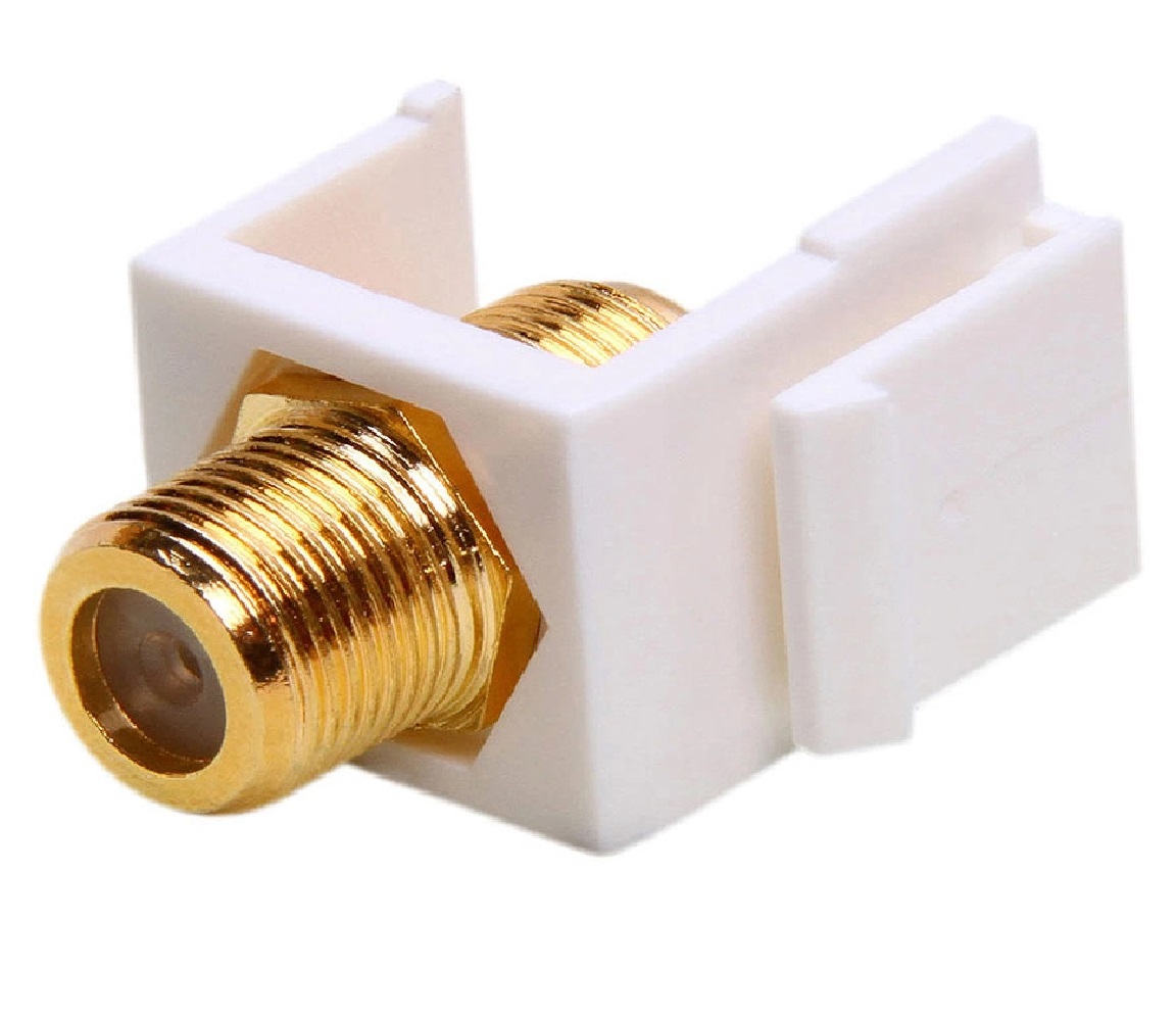 Keystone Jack-Modular F Type (Gold Plated) White Keystone Jack-Modular F Type (Gold Plated) White