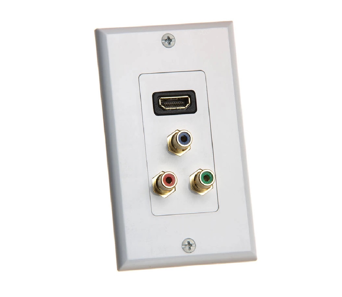 HDMI with 3RCA Jack Component Combo Wall Plate Gold Plated HDMI with 3RCA Jack Component Combo Wall Plate Gold Plated