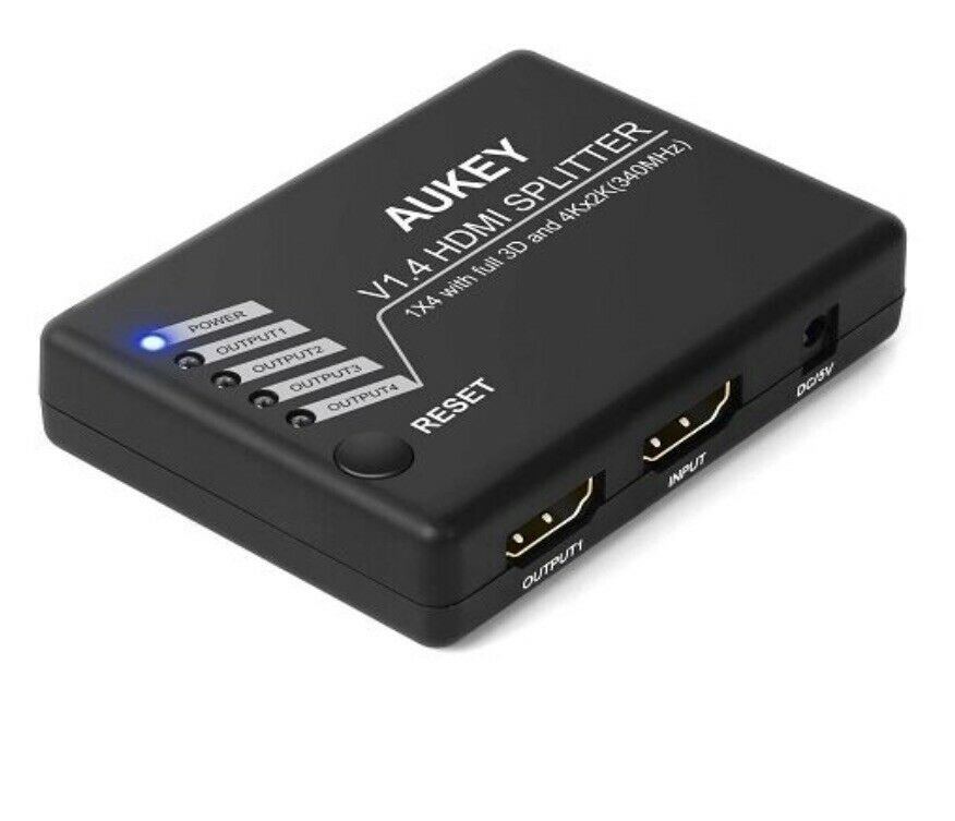 AUKEY HA-H02 1x4-Port HDMI V1.4 Amplifier Splitter